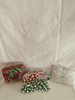 Holiday Bead Mixes in Red, Green, White
